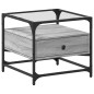 vidaXL Couchtisch mit Glasplatte Grau Sonoma 50x50x45 cm Stahl vidaXL Couchtisch mit Glasplatte Grau Sonoma 50x50x45 cm Stahl