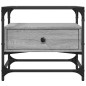 vidaXL Couchtisch mit Glasplatte Grau Sonoma 50x50x45 cm Stahl vidaXL Couchtisch mit Glasplatte Grau Sonoma 50x50x45 cm Stahl