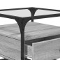 vidaXL Couchtisch mit Glasplatte Grau Sonoma 50x50x45 cm Stahl vidaXL Couchtisch mit Glasplatte Grau Sonoma 50x50x45 cm Stahl