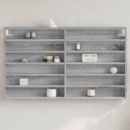 vidaXL Vitrinenschrank Grau Sonoma 100x8,5x58 cm Holzwerkstoff