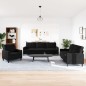 vidaXL 3-tlg. Sofagarnitur mit Kissen Schwarz Samt vidaXL 3-tlg. Sofagarnitur mit Kissen Schwarz Samt