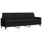 vidaXL 3-tlg. Sofagarnitur mit Kissen Schwarz Samt vidaXL 3-tlg. Sofagarnitur mit Kissen Schwarz Samt