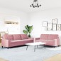 vidaXL 2-tlg. Sofagarnitur mit Kissen Rosa Samt vidaXL 2-tlg. Sofagarnitur mit Kissen Rosa Samt