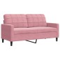 vidaXL 2-tlg. Sofagarnitur mit Kissen Rosa Samt vidaXL 2-tlg. Sofagarnitur mit Kissen Rosa Samt
