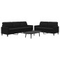 vidaXL 2-tlg. Sofagarnitur mit Kissen Schwarz Samt vidaXL 2-tlg. Sofagarnitur mit Kissen Schwarz Samt