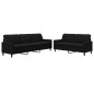 vidaXL 2-tlg. Sofagarnitur mit Kissen Schwarz Samt vidaXL 2-tlg. Sofagarnitur mit Kissen Schwarz Samt