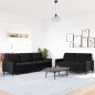 vidaXL 2-tlg. Sofagarnitur mit Kissen Schwarz Samt vidaXL 2-tlg. Sofagarnitur mit Kissen Schwarz Samt