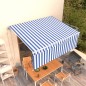 Gelenkarmmarkise Automatisch mit Jalousie 4x3 m Blau und Weiß Gelenkarmmarkise Automatisch mit Jalousie 4x3 m Blau und Weiß