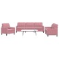 vidaXL 3-tlg. Sofagarnitur mit Kissen Rosa Samt vidaXL 3-tlg. Sofagarnitur mit Kissen Rosa Samt