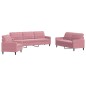 vidaXL 3-tlg. Sofagarnitur mit Kissen Rosa Samt vidaXL 3-tlg. Sofagarnitur mit Kissen Rosa Samt