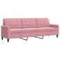 vidaXL 3-tlg. Sofagarnitur mit Kissen Rosa Samt vidaXL 3-tlg. Sofagarnitur mit Kissen Rosa Samt