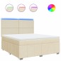 vidaXL Boxspringbett mit Matratze Creme 180x200 cm Stoff vidaXL Boxspringbett mit Matratze Creme 180x200 cm Stoff
