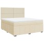 vidaXL Boxspringbett mit Matratze Creme 180x200 cm Stoff vidaXL Boxspringbett mit Matratze Creme 180x200 cm Stoff