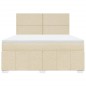 vidaXL Boxspringbett mit Matratze Creme 180x200 cm Stoff vidaXL Boxspringbett mit Matratze Creme 180x200 cm Stoff