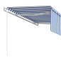 Gelenkarmmarkise Automatisch mit Jalousie 4x3 m Blau und Weiß Gelenkarmmarkise Automatisch mit Jalousie 4x3 m Blau und Weiß