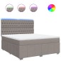 vidaXL Boxspringbett mit Matratze Taupe 180x200 cm Stoff vidaXL Boxspringbett mit Matratze Taupe 180x200 cm Stoff