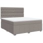 vidaXL Boxspringbett mit Matratze Taupe 180x200 cm Stoff vidaXL Boxspringbett mit Matratze Taupe 180x200 cm Stoff