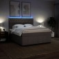 vidaXL Boxspringbett mit Matratze Taupe 180x200 cm Stoff vidaXL Boxspringbett mit Matratze Taupe 180x200 cm Stoff