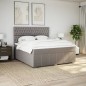 vidaXL Boxspringbett mit Matratze Taupe 180x200 cm Stoff vidaXL Boxspringbett mit Matratze Taupe 180x200 cm Stoff