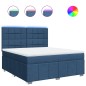 vidaXL Boxspringbett mit Matratze Blau 180x200 cm Stoff vidaXL Boxspringbett mit Matratze Blau 180x200 cm Stoff