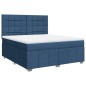 vidaXL Boxspringbett mit Matratze Blau 180x200 cm Stoff vidaXL Boxspringbett mit Matratze Blau 180x200 cm Stoff