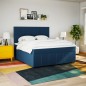 vidaXL Boxspringbett mit Matratze Blau 180x200 cm Stoff vidaXL Boxspringbett mit Matratze Blau 180x200 cm Stoff