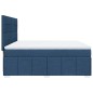 vidaXL Boxspringbett mit Matratze Blau 180x200 cm Stoff vidaXL Boxspringbett mit Matratze Blau 180x200 cm Stoff