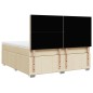 vidaXL Boxspringbett mit Matratze Creme 180x200 cm Stoff vidaXL Boxspringbett mit Matratze Creme 180x200 cm Stoff