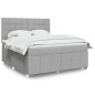 vidaXL Boxspringbett mit Matratze Hellgrau 180x200 cm Stoff vidaXL Boxspringbett mit Matratze Hellgrau 180x200 cm Stoff