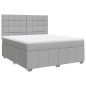 vidaXL Boxspringbett mit Matratze Hellgrau 180x200 cm Stoff vidaXL Boxspringbett mit Matratze Hellgrau 180x200 cm Stoff