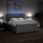 vidaXL Boxspringbett mit Matratze Hellgrau 180x200 cm Stoff vidaXL Boxspringbett mit Matratze Hellgrau 180x200 cm Stoff