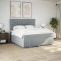 vidaXL Boxspringbett mit Matratze Hellgrau 180x200 cm Stoff vidaXL Boxspringbett mit Matratze Hellgrau 180x200 cm Stoff