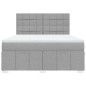 vidaXL Boxspringbett mit Matratze Hellgrau 180x200 cm Stoff vidaXL Boxspringbett mit Matratze Hellgrau 180x200 cm Stoff