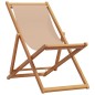vidaXL Strandstuhl Klappbar Taupe Massivholz Eukalyptus und Stoff vidaXL Strandstuhl Klappbar Taupe Massivholz Eukalyptus und Stoff