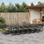 vidaXL 17-tlg. Garten-Essgruppe mit Kissen Schwarz Poly Rattan vidaXL 17-tlg. Garten-Essgruppe mit Kissen Schwarz Poly Rattan