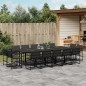 vidaXL 15-tlg. Garten-Essgruppe mit Kissen Schwarz Textilene vidaXL 15-tlg. Garten-Essgruppe mit Kissen Schwarz Textilene