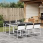 vidaXL 7-tlg. Garten-Essgruppe mit Kissen Weiß Textilene vidaXL 7-tlg. Garten-Essgruppe mit Kissen Weiß Textilene