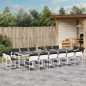 vidaXL 17-tlg. Garten-Essgruppe mit Kissen Weiß Textilene vidaXL 17-tlg. Garten-Essgruppe mit Kissen Weiß Textilene