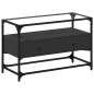 vidaXL TV-Schrank mit Glasplatte Schwarz 80x35x51 cm Holzwerkstoff vidaXL TV-Schrank mit Glasplatte Schwarz 80x35x51 cm Holzwerkstoff