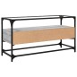 vidaXL TV-Schrank mit Glasplatte Grau Sonoma 98x35x51 cm Holzwerkstoff vidaXL TV-Schrank mit Glasplatte Grau Sonoma 98x35x51 cm Holzwerkstoff