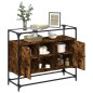 vidaXL Sideboard mit Glasplatte Räuchereiche 98x35x81 cm Holzwerkstoff vidaXL Sideboard mit Glasplatte Räuchereiche 98x35x81 cm Holzwerkstoff