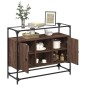 vidaXL Sideboard mit Glasplatte Braun Eiche 98x35x81 cm Holzwerkstoff vidaXL Sideboard mit Glasplatte Braun Eiche 98x35x81 cm Holzwerkstoff