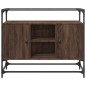 vidaXL Sideboard mit Glasplatte Braun Eiche 98x35x81 cm Holzwerkstoff vidaXL Sideboard mit Glasplatte Braun Eiche 98x35x81 cm Holzwerkstoff