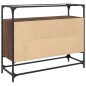 vidaXL Sideboard mit Glasplatte Braun Eiche 98x35x81 cm Holzwerkstoff vidaXL Sideboard mit Glasplatte Braun Eiche 98x35x81 cm Holzwerkstoff