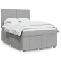 vidaXL Boxspringbett mit Matratze Hellgrau 140x200 cm Stoff vidaXL Boxspringbett mit Matratze Hellgrau 140x200 cm Stoff