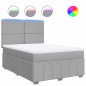 vidaXL Boxspringbett mit Matratze Hellgrau 140x200 cm Stoff vidaXL Boxspringbett mit Matratze Hellgrau 140x200 cm Stoff