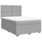 vidaXL Boxspringbett mit Matratze Hellgrau 140x200 cm Stoff vidaXL Boxspringbett mit Matratze Hellgrau 140x200 cm Stoff