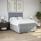 vidaXL Boxspringbett mit Matratze Hellgrau 140x200 cm Stoff vidaXL Boxspringbett mit Matratze Hellgrau 140x200 cm Stoff