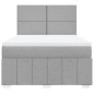 vidaXL Boxspringbett mit Matratze Hellgrau 140x200 cm Stoff vidaXL Boxspringbett mit Matratze Hellgrau 140x200 cm Stoff