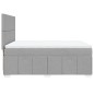 vidaXL Boxspringbett mit Matratze Hellgrau 140x200 cm Stoff vidaXL Boxspringbett mit Matratze Hellgrau 140x200 cm Stoff
